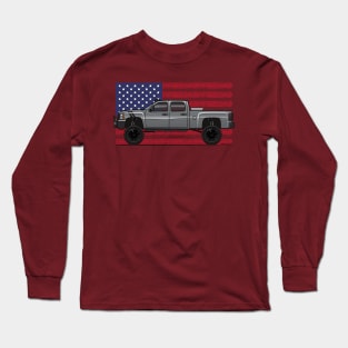 2007-2013 Lifted Crew Cab usa flag Long Sleeve T-Shirt